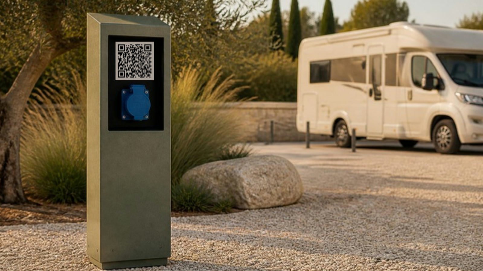 Colonnine elettriche nell'area camper: come gestirle (e farle pagare) senza essere sul posto