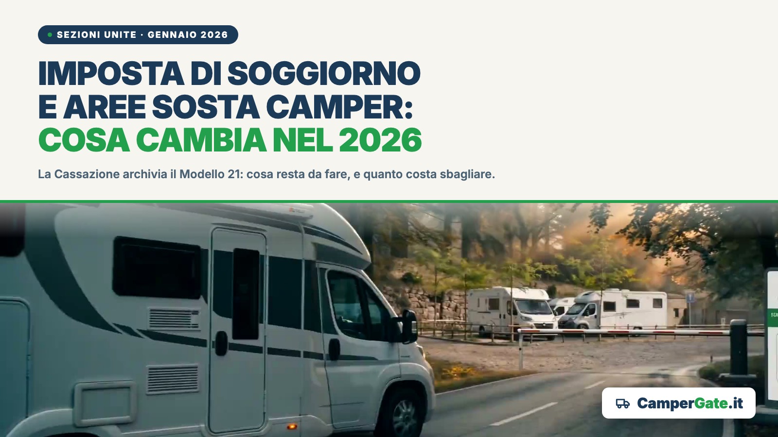 Imposta di soggiorno e aree sosta camper: cosa cambia dopo la Cassazione 2026