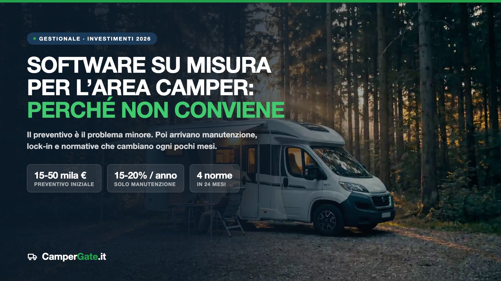 Software su misura per l'area camper: perché nel 2026 non conviene più